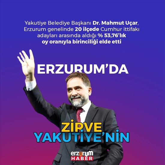 31 Mart Yerel Seçimlerde Erzurum'da Zirvenin Sahibi Mahmut Uçar