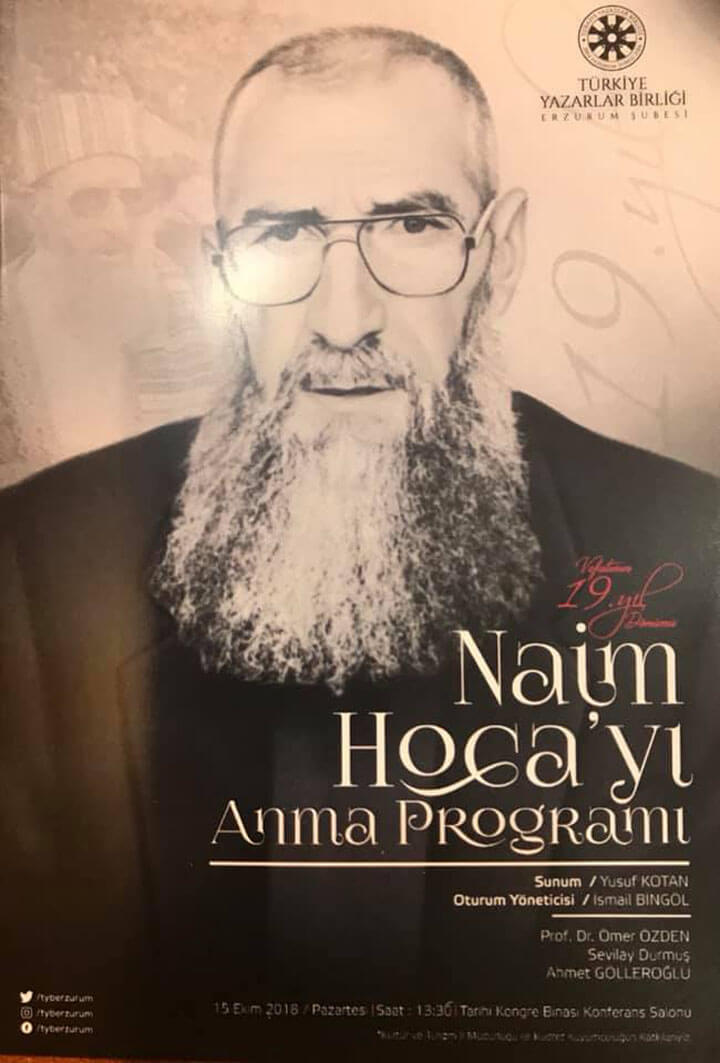 Erzurumlu Naim Hocayı Anma Programı