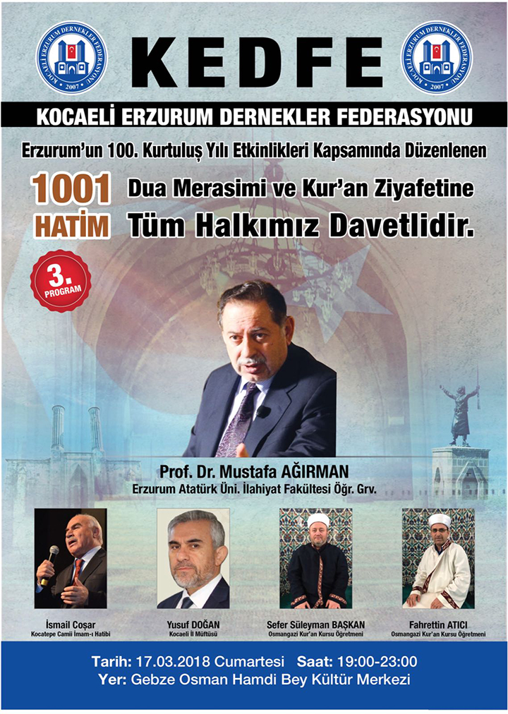 Kocaeli Erzurum Dernekler Federasyonu (KEDFE) Erzurum Yüzüncü Kurtuluş Yılı