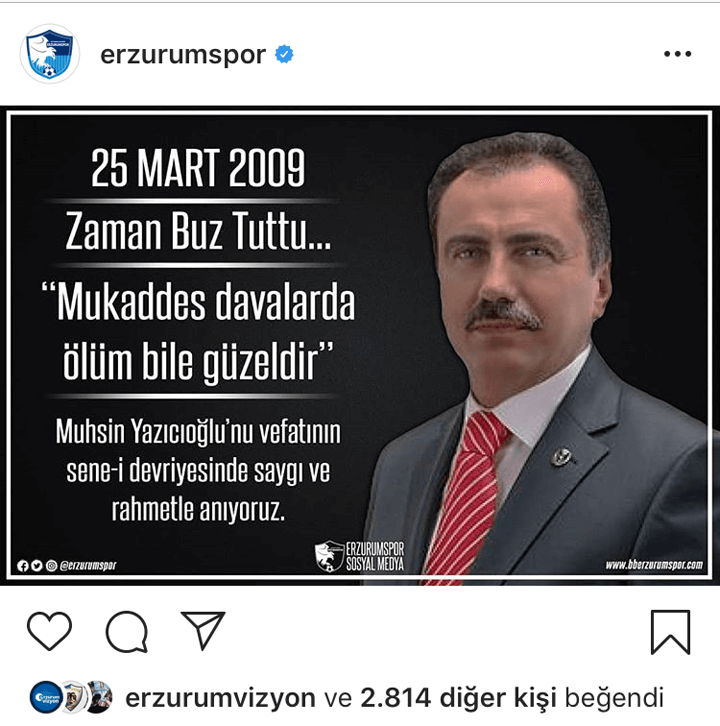 Erzurumspor Muhsin Yazıcıoğlu'nu Unutmadı