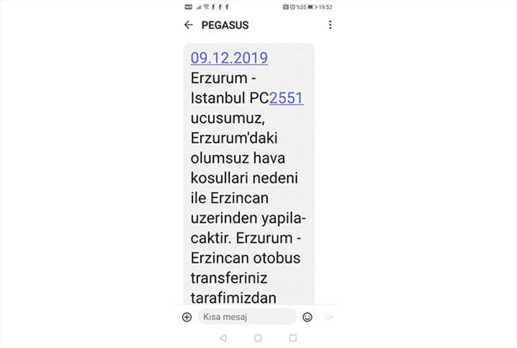 Erzurum'da Geçici Süre İstanbul Ankara Uçak Seferleri İptal!