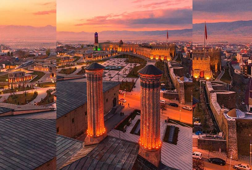 Çifte Minareli Medrese ve Tarihi Şehir Erzurum'a Hiç Böyle Baktınız Mı?