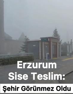 Erzurumda Yoğun Sis Etkili Oldu