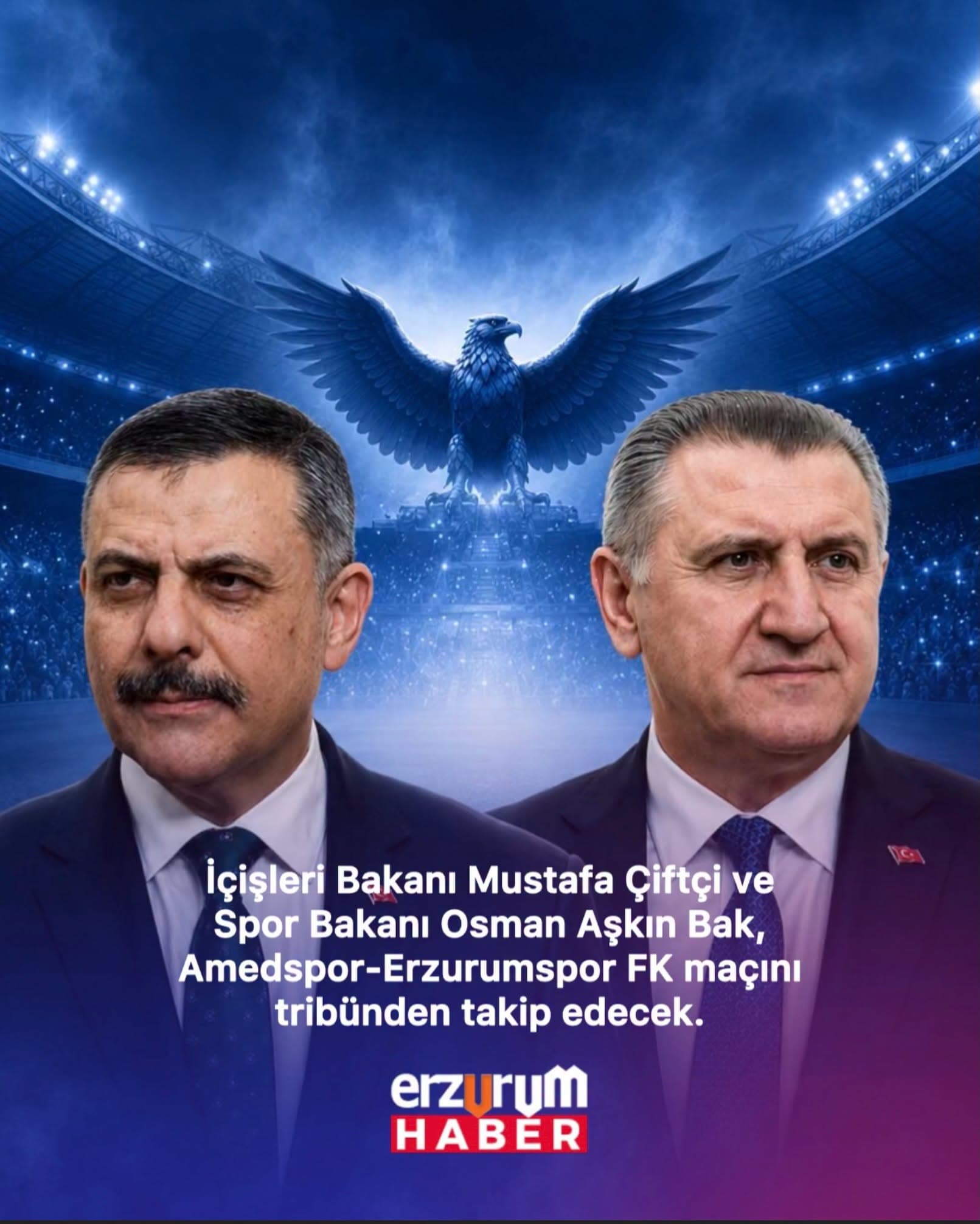 Amedspor-Erzurumspor FK maçına bakan düzeyinde takip