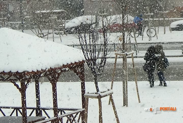 Erzurum'u Unuttu Denilen Kar, Lapa Lapa Yağdı