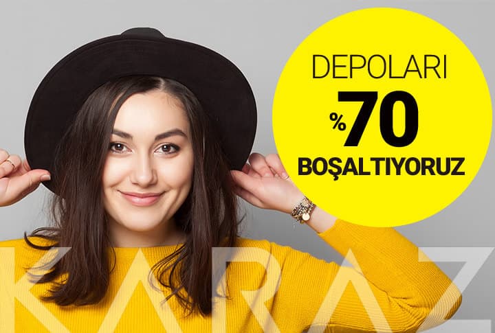 Yüzde 70 İndirimle Depoları Boşaltıyoruz