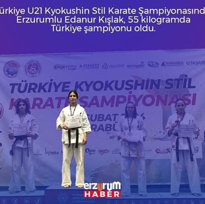 Erzurumlu Edanur Kışlak Türkiye Şampiyonu Oldu