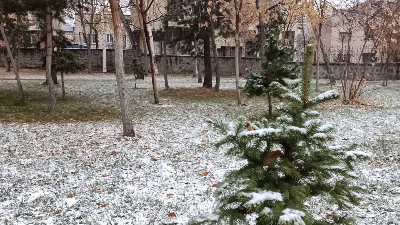 Erzurum'a mevsimin ilk karı yağdı