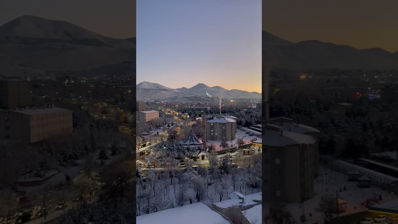 Erzurum'a Akşam Vakti Kuş Bakışı