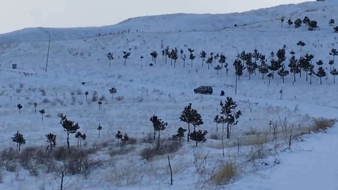 Erzurum'lu Mucit Aracına Kızak Bağladı