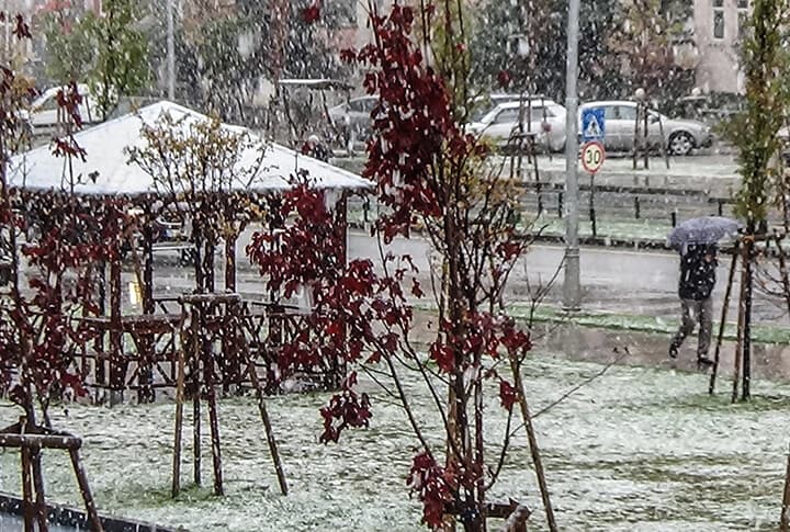 Erzurum'da Kar Sürprizi, 7 Dağa 1 Bağa Yağmadı Direk Bağa Yağdı!