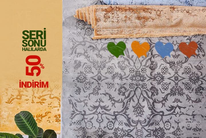 Seri Sonu Halılarda %50 İndirim Fırsatı