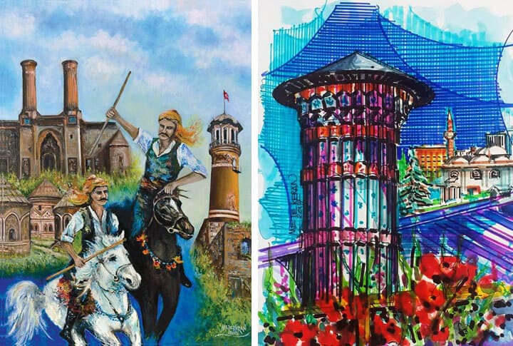 Erzurum Sevdalısı Mete Keran Kaleminden Erzurum Çizimleri