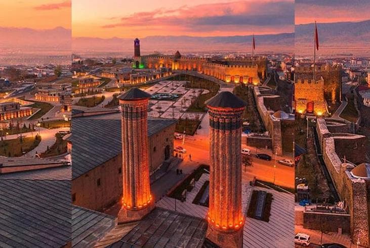 Çifte Minareli Medrese ve Tarihi Şehir Erzurum'a Hiç Böyle Baktınız Mı?