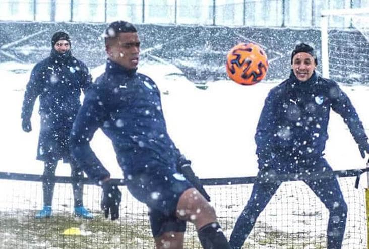 Erzurumspor Çok Hırslı, Kar ve Tipi Antrenmanlara Engel Olmuyor!
