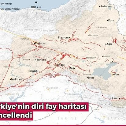 Deprem kuşağında bulunan Türkiye'nin diri fay haritası güncellendi