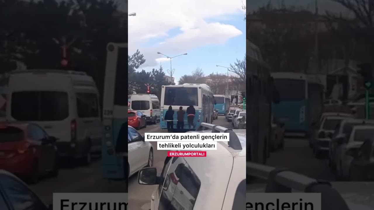 Erzurum’da patenli gençlerin tehlikeli yolculukları