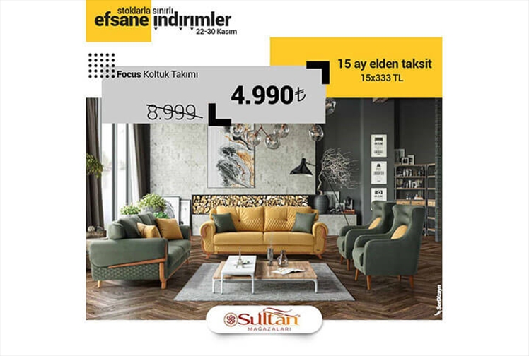 Erzurum'da Efsane İndirimler Sultan Mobilya Mağazaları