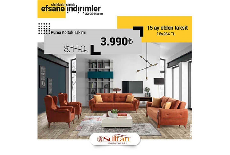 Erzurum'da Efsane İndirimler Sultan Mobilya Mağazaları