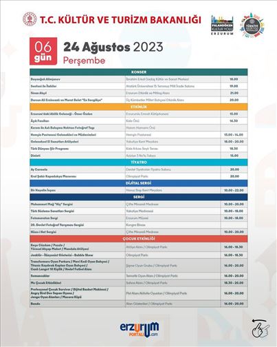 Palandöken Kültür Festivali 9 Günlük Program
