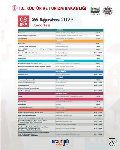 Palandöken Kültür Festivali 9 Günlük Program