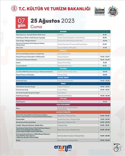 Palandöken Kültür Festivali 9 Günlük Program