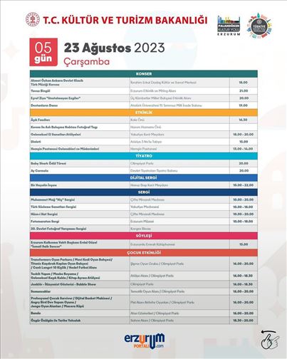 Palandöken Kültür Festivali 9 Günlük Program
