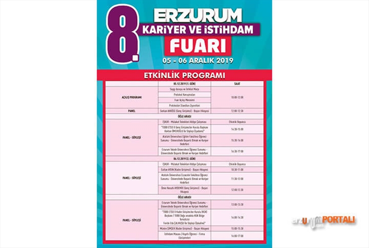 Erzurum'da Düzenlenecek Bu Fuarda İş Var!