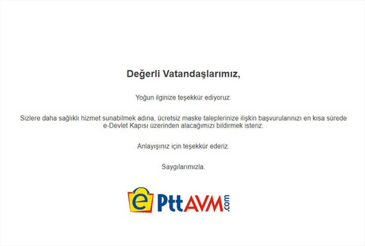 ePTTAVM'de Maske Başvuru Sistemi Kapandı İşte O Açıklama ve Yeni Başvuru Adresi!