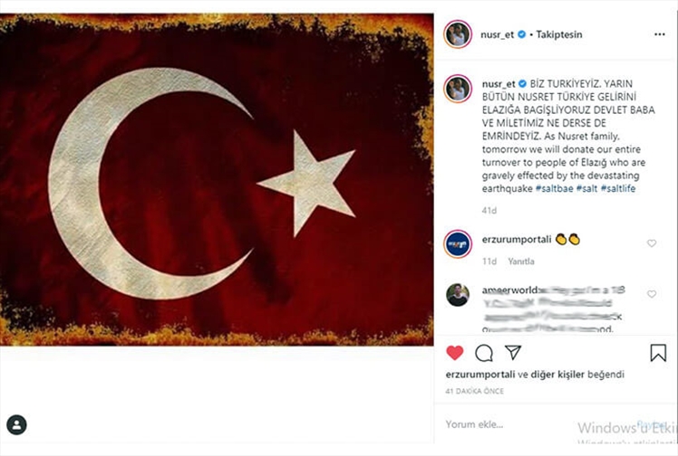 Nusret'in Depremzedeler İçin Harekete Geçti