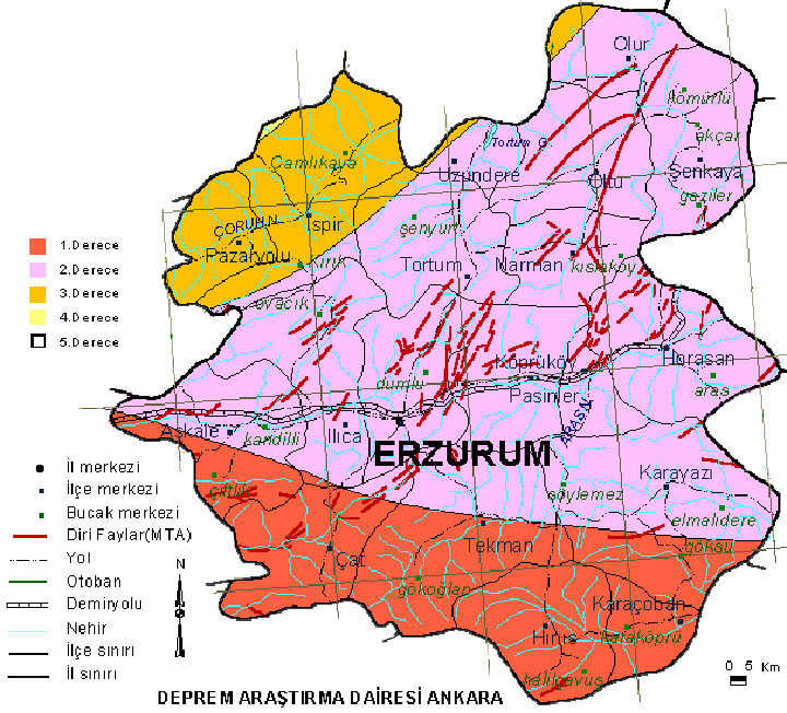 Erzurum Deprem Haritası